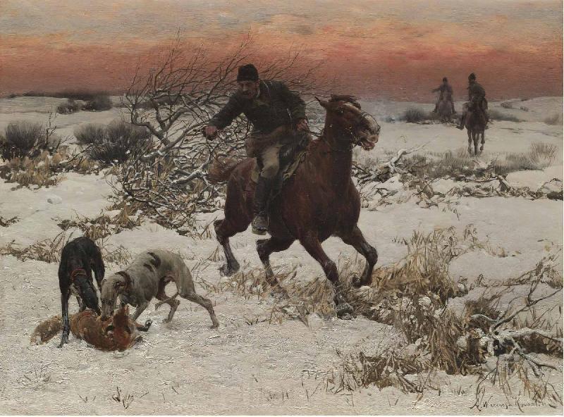 Alfred William Hunt,RWS The hunters Norge oil painting art